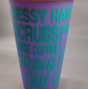 Messy hair scrubs Coffee Color Changing cup 16oz